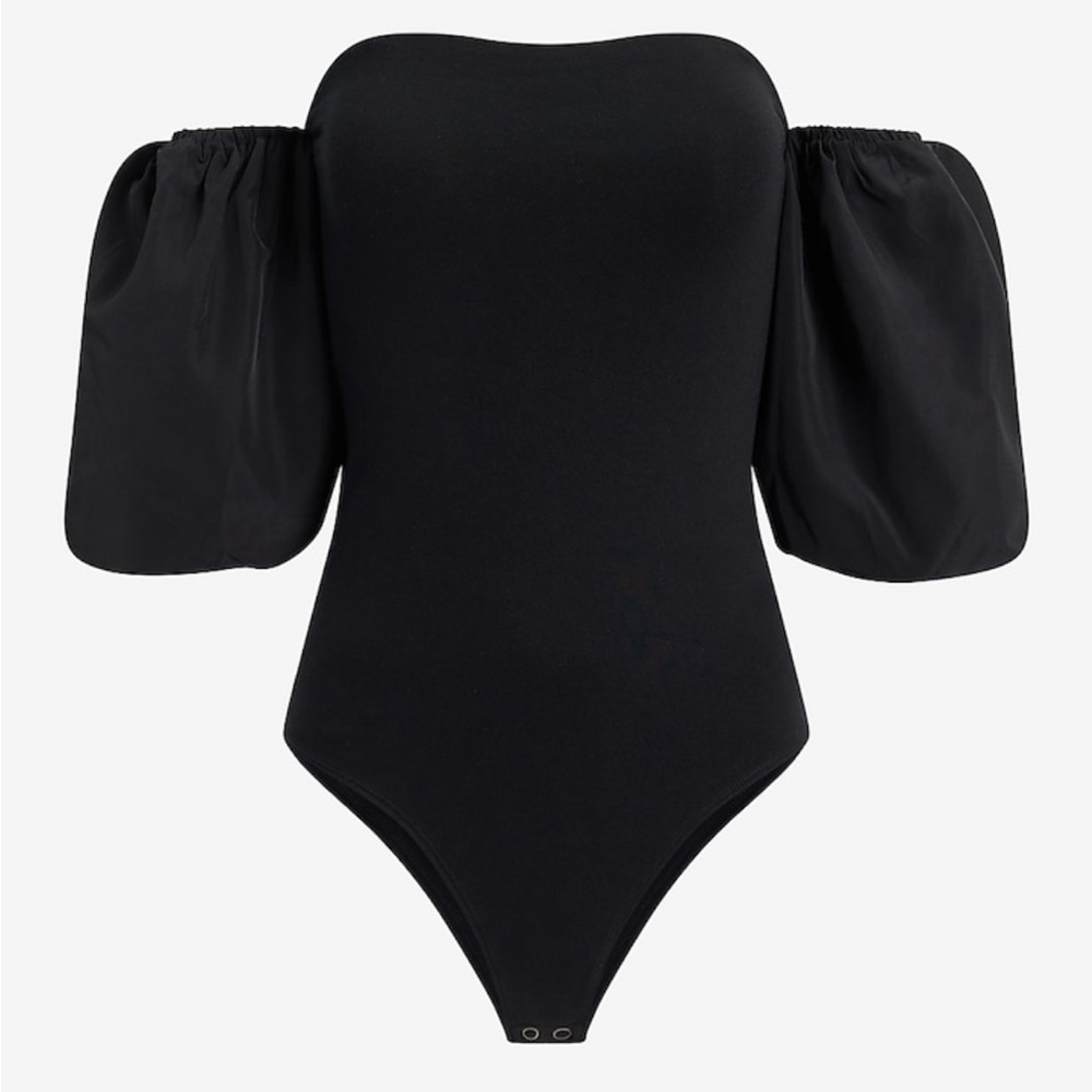 Express off the shoulder puff sleeves sleeve bodysuit